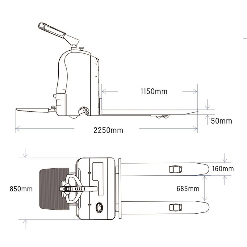 2-3T ELECTRIC STAND-ON PALLET TRUCK DETAILS