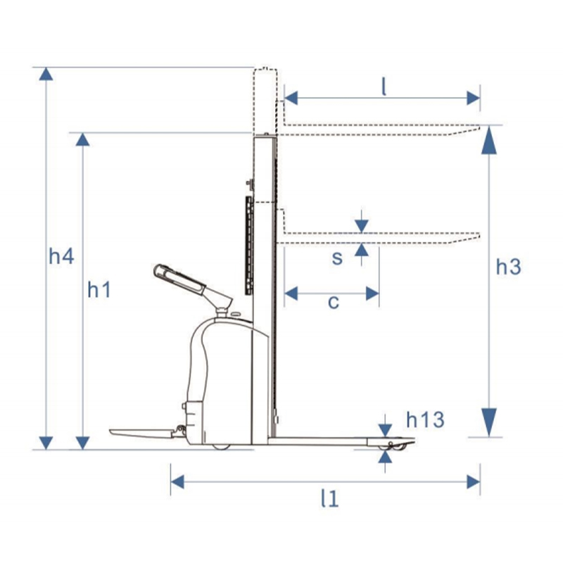 堆高车尺寸图stacker Dimension Schematic-1